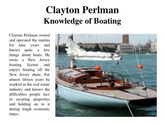 Clayton Perlman Knowledge of Boating