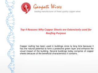 Why Copper Sheets used for Roofing Purpose