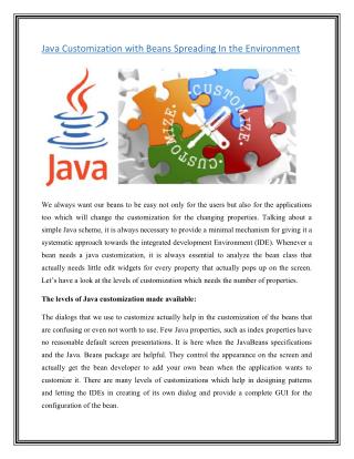 Java Customization With Beans Spreading in the Environment