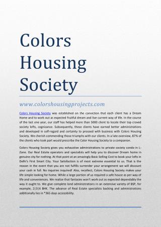 Colors Housing Society @ 9711628721