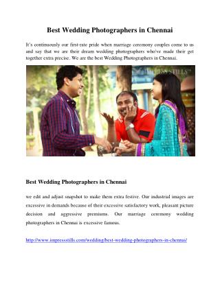 Best Wedding Photographers in Chennai