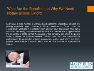 What Are the Benefits and Why We Need Notary across Oxford