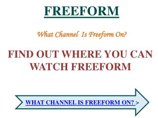 What Channel is Freeform On
