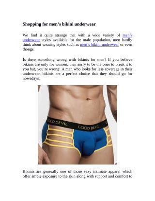 Shopping for men’s bikini underwear