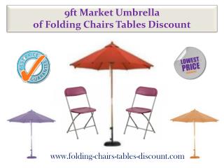9ft Market Umbrella of Folding Chairs Tables Discount