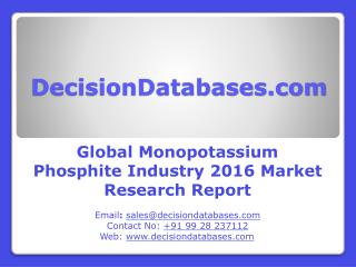 Global Monopotassium Phosphite Industry- Size, Share and Market Forecasts 2021