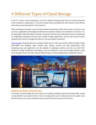 4 Different Types of Cloud Storage