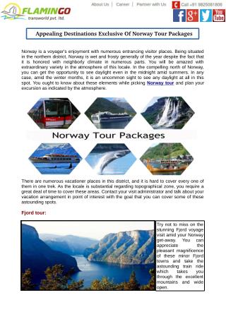 Appealing Destinations Exclusive Of Norway Tour Packages