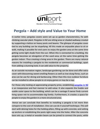 Pergola – Add style and Value to Your Home