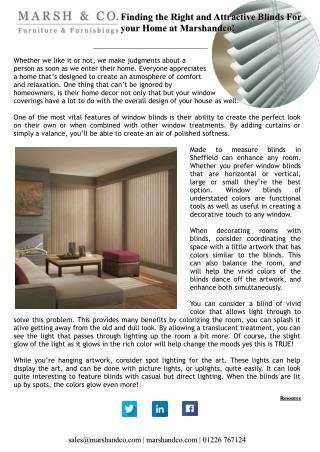 Finding the Right and Attractive Blinds For your Home at Marshandco