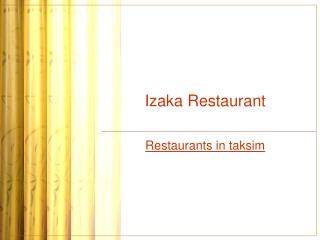 Restaurants in istanbul