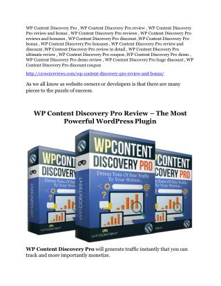 WP Content Discovery Pro review