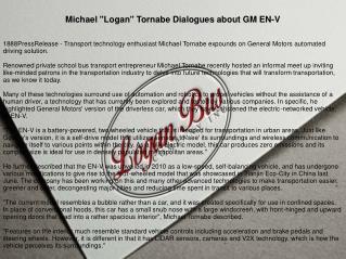 Michael "Logan" Tornabe Dialogues about GM EN-V