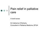 Pain relief in palliative care