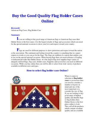 Buy the Good Quality Flag Holder Cases Online