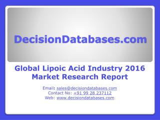 Global Lipoic Acid Industry Analysis and Revenue Forecast 2016