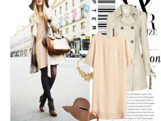 The beauty of women in grey Trench coat