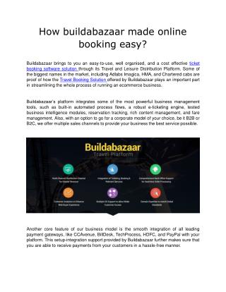 How buildabazaar made online booking easy?