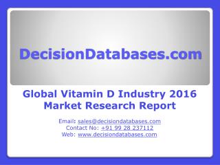 Global Vitamin D Industry- Size, Share and Market Forecasts 2021