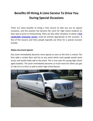 Benefits Of Hiring A Limo Service To Drive You During Special Occasions