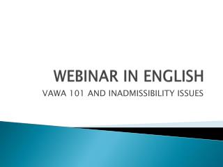 WEBINAR IN ENGLISH