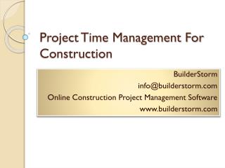 Project Time Management For Construction