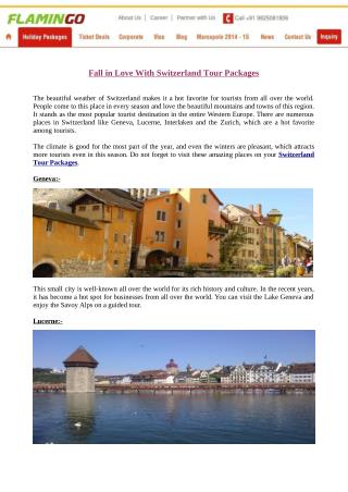 Love The Flamingo Travel's Switzerland Tour Packages!
