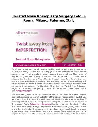 Rhinoplasty Surgery Rome