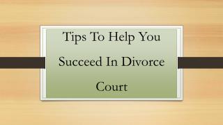 Tips To Help You Succeed In Divorce Court