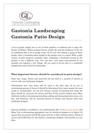 Gastonia Landscaping Gastonia Patio Design