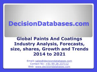 Global Paints And Coatings Market Manufactures and Key Statistics Analysis 2014-2021