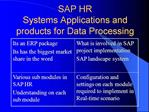 SAP HR Systems Applications and products for Data Processing