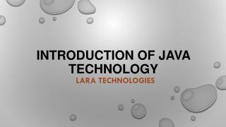 Introduction of Java Technology