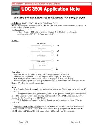 UDC3500 How to switch from Remote to Local SP