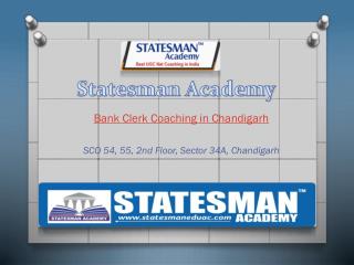 Statesman Academy Bank Clerk Coaching in Chandigarh