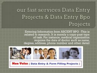 our fast services Data Entry Service Providers and Bpo Outsourcing Projects