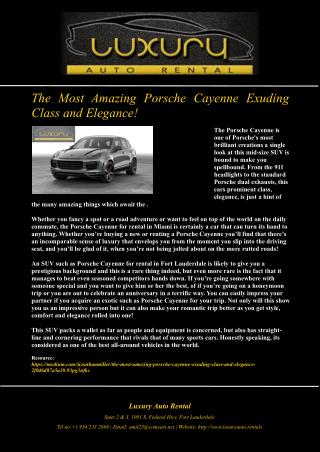 The Most Amazing Porsche Cayenne Exuding Class and Elegance!