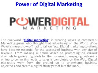 Power of Digital Marketing