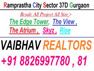 3 BHK Flats For Resale 64 Lac All Inc. In Ramprastha The Atrium Sec 37D Gurgaon call VR