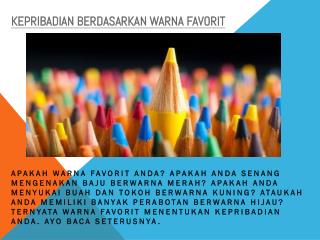 Kepribadian Berdasarkan Warna Favorit