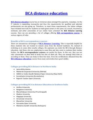 BCA distance education