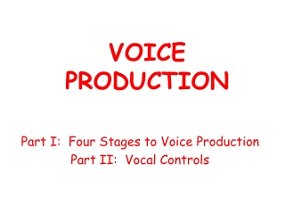 VOICE PRODUCTION