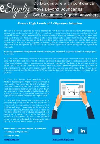 Ensure High Levels of E-Signature Adoption