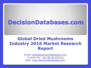 Dried Mushrooms Market Research Report: Global Analysis 2016-2021