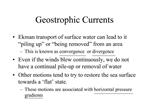 Geostrophic Currents