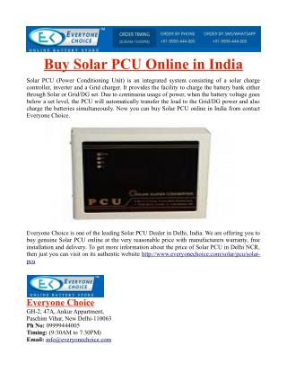 Buy Solar PCU Online in India