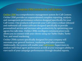 Complete CRM Solution for Call Centers