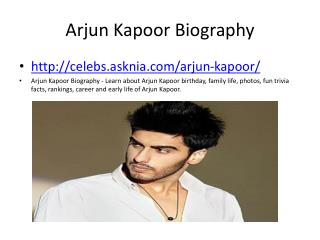 Arjun Kapoor Biography | Biography Of Arjun Kapoor