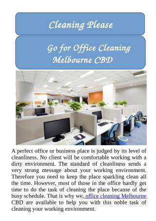 Go for Office Cleaning Melbourne CBD