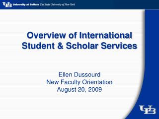 Overview of International Student & Scholar Services